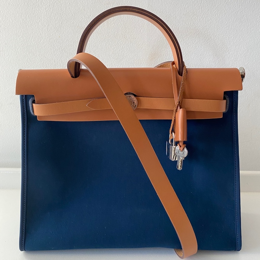 🔴SOLD🔴 Hermès Herbag 31 Blue Canvas